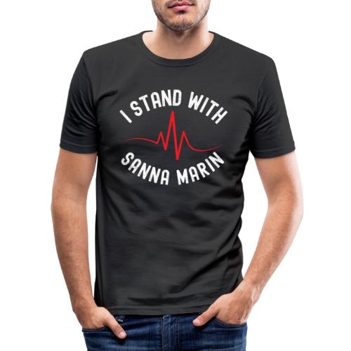 Minä tuen Sanna Marinia - Miesten tyköistuva t-paita