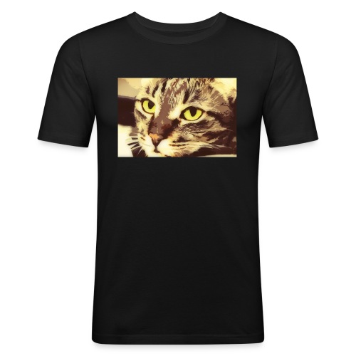 Cat - Miesten tyköistuva t-paita