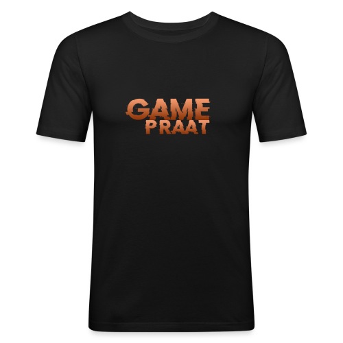 GamePraat Logo Oranje - Mannen slim fit T-shirt
