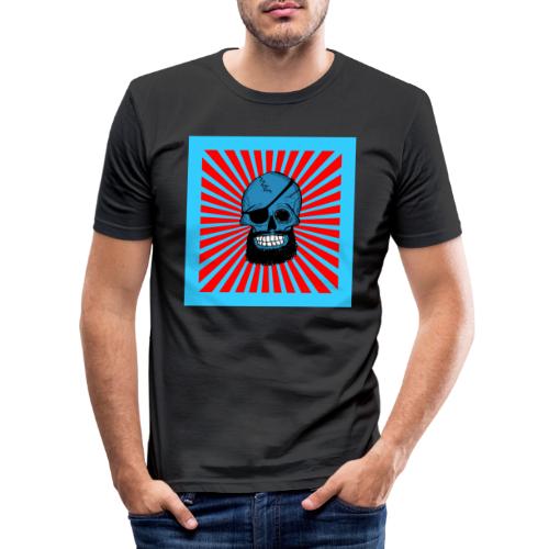 Crâne Bleu de Pirate - T-shirt près du corps Homme