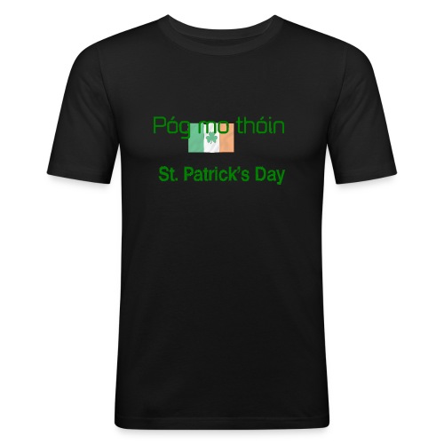 St Patricks day Pogmo Thoin - Kiss My Arse - Men's Slim Fit T-Shirt