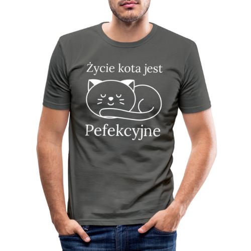 Życie kota jest perfekcyjne - Obcisła koszulka męska