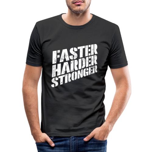 Fitshirt Faster - Mannen slim fit T-shirt
