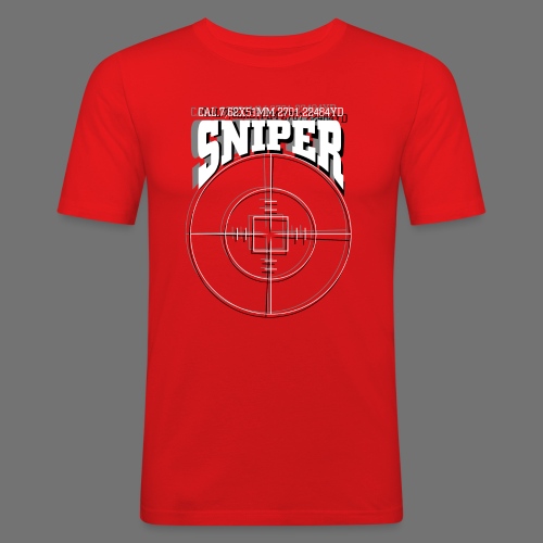Sniper (valkoinen) - Miesten tyköistuva t-paita