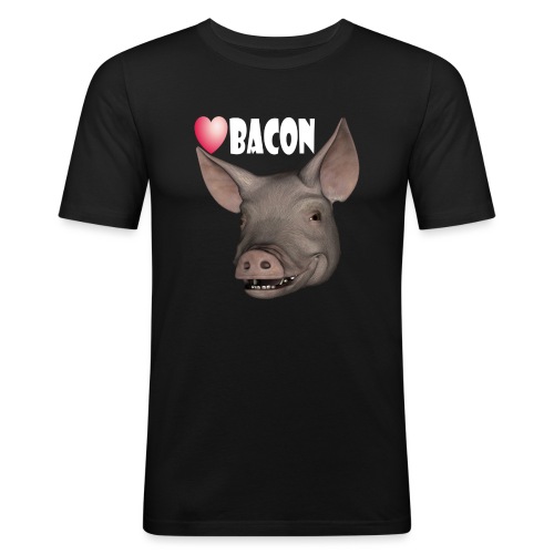 Love bacon - Slim Fit T-skjorte for menn