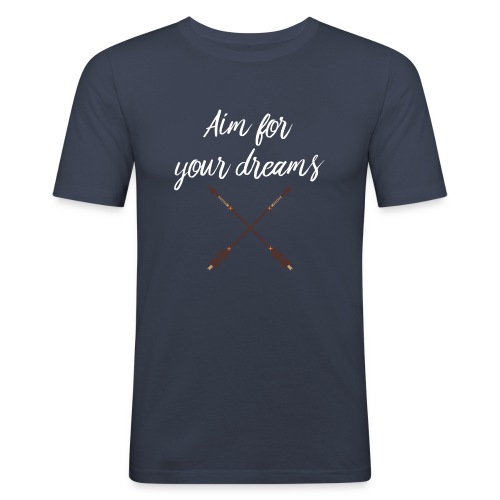 Aim for your Dreams white - Miesten tyköistuva t-paita