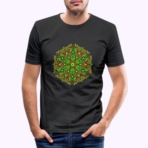 Fire Lotus Mandala - Men's Slim Fit T-Shirt