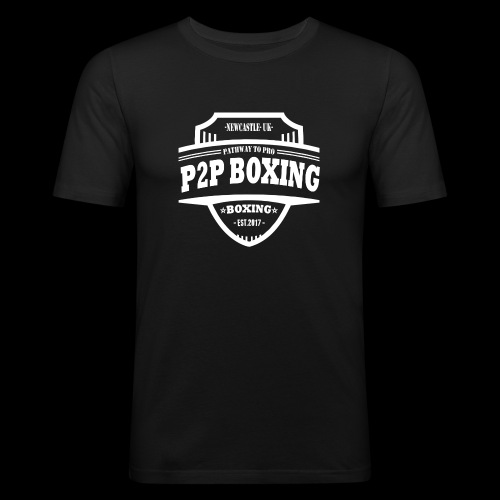 P2P Boxing White Logo - Men's Slim Fit T-Shirt