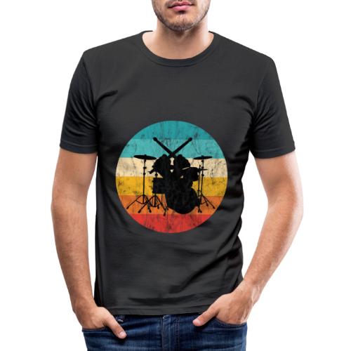 Schlagzeug Drumsticks crossed Schlagzeuger - Männer Slim Fit T-Shirt