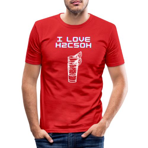 Kocham H2C5OH - Obcisła koszulka męska