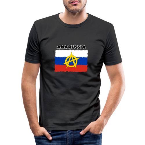 Anarussia Russia Flag Anarchy - Männer Slim Fit T-Shirt