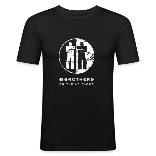 2 Brothers White text - Men's Slim Fit T-Shirt