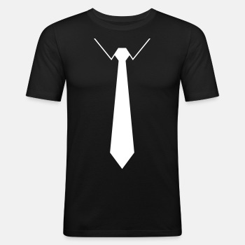 Skjorte med hvitt slips - Slim Fit T-skjorte for menn