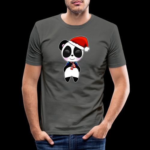 Panda noel bonnet - T-shirt près du corps Homme