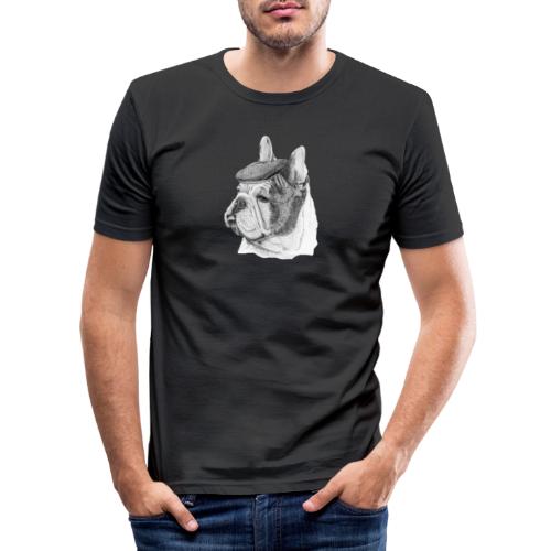 French Bulldog w/beret - Herre Slim Fit T-Shirt