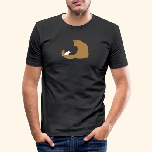 Katze und maus - Männer Slim Fit T-Shirt