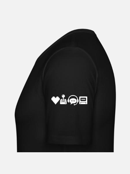 Retro Pixel Icons Herz Joystick - Männer Slim Fit T-Shirt - Schwarz