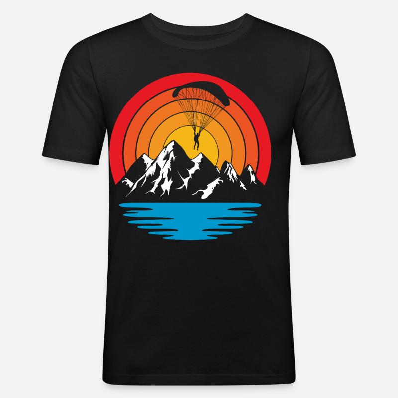 Paragliding Skydive - Männer Slim Fit T-Shirt - Schwarz