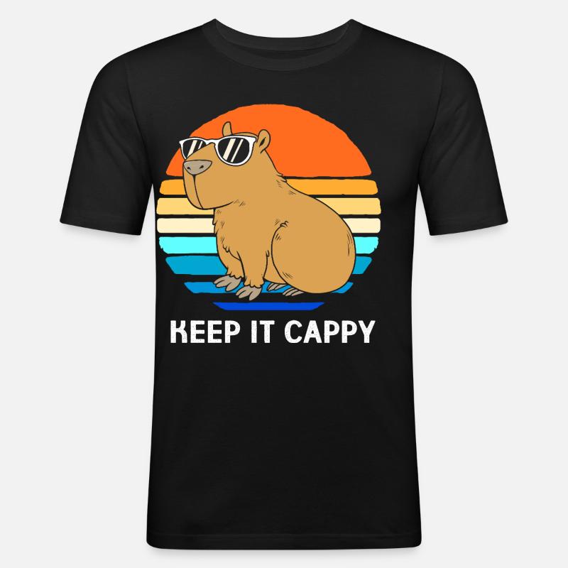Capybara Capibara - Männer Slim Fit T-Shirt - Schwarz