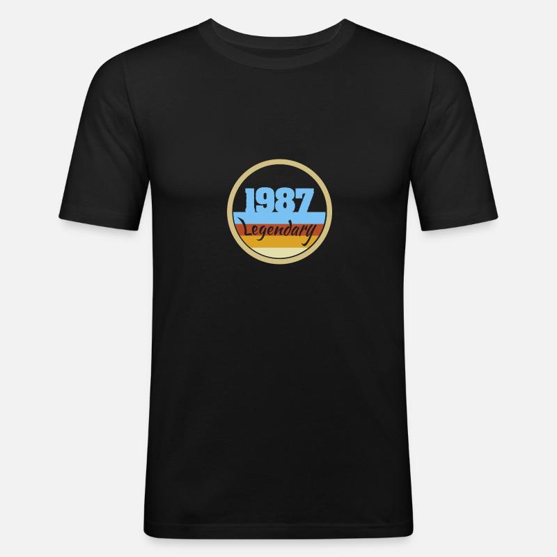 Legendary 1987 - Männer Slim Fit T-Shirt - Schwarz