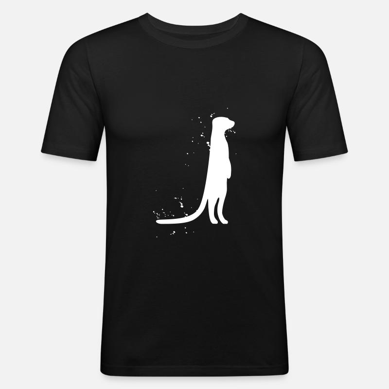 Erdmännchen - Männer Slim Fit T-Shirt - Schwarz
