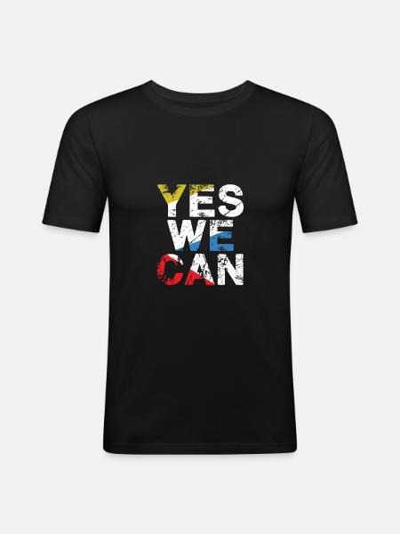 Yes we can - Men's Slim Fit T-Shirt - black