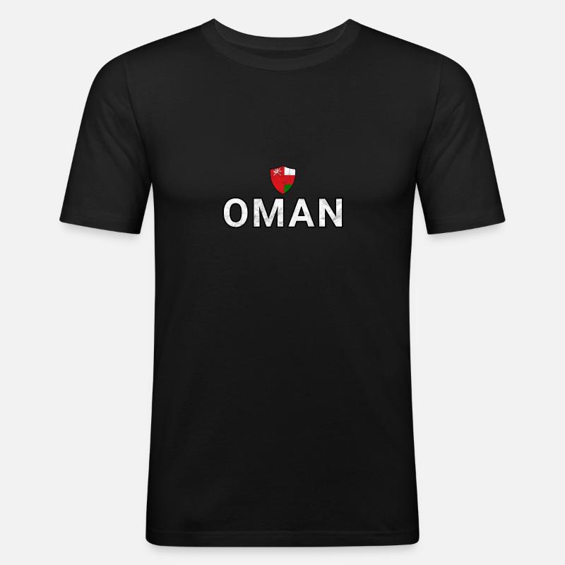 Oman - Männer Slim Fit T-Shirt - Schwarz