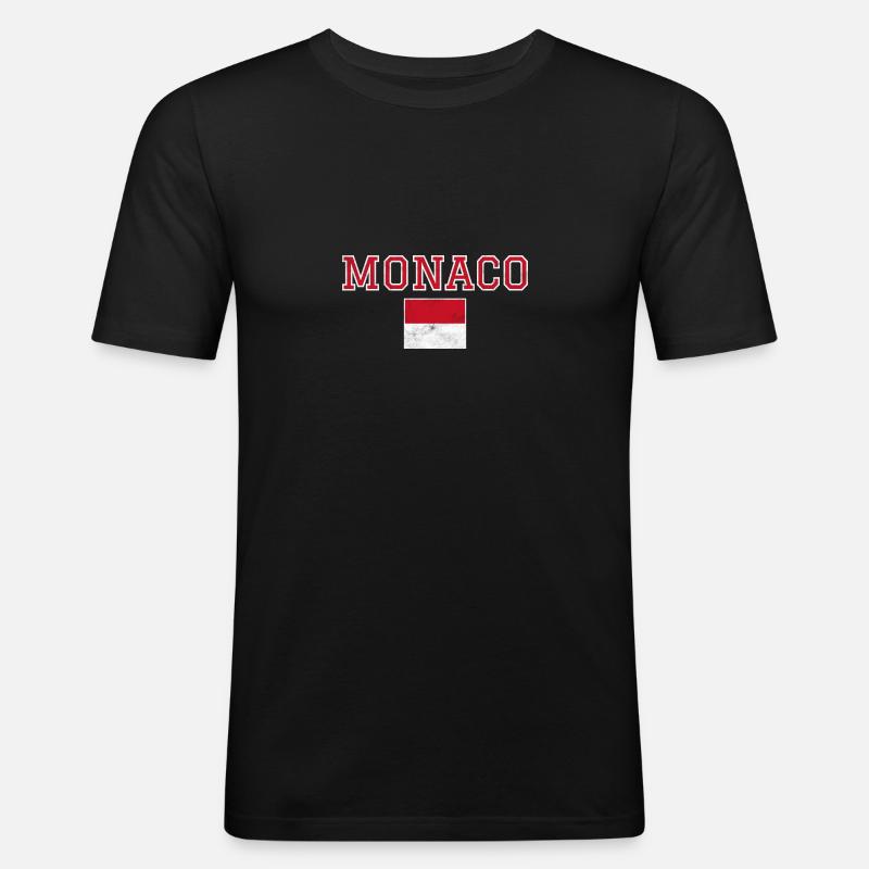 Monaco - Männer Slim Fit T-Shirt - Schwarz