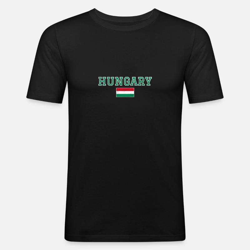 Ungarn - Männer Slim Fit T-Shirt - Schwarz