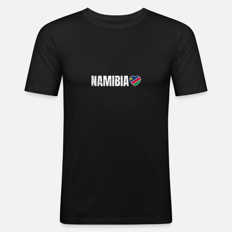 Namibia - Männer Slim Fit T-Shirt - Schwarz