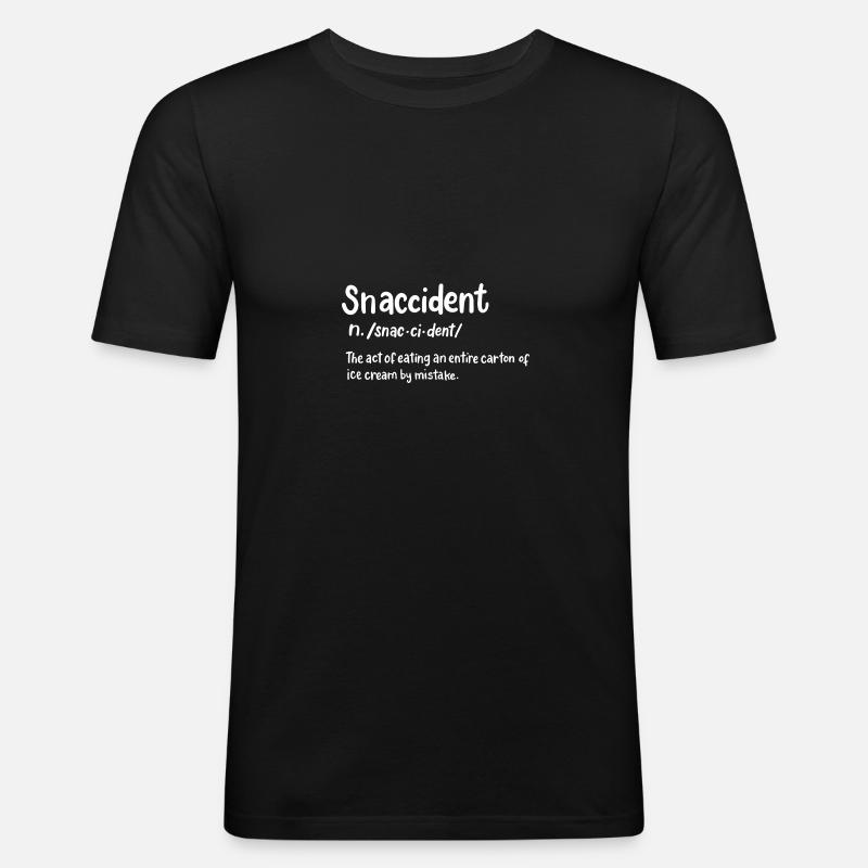 Snaccident definition - Männer Slim Fit T-Shirt - Schwarz