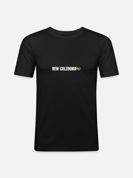 Neukaledonien - Männer Slim Fit T-Shirt - Schwarz