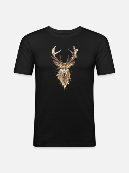 Chasse Chasse au chevreuil - T-shirt près du corps Homme - noir