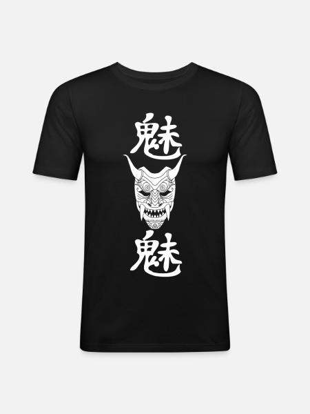 Manga white demon - Men's Slim Fit T-Shirt - black