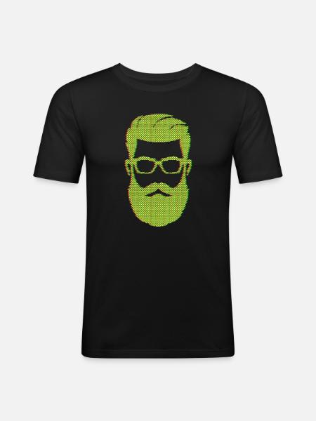 Bearded Masculinity Bearded Hairstyle Hair - Men's Slim Fit T-Shirt - black