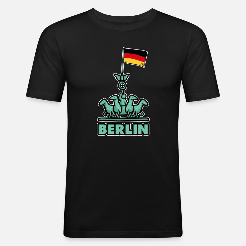 Berlin - Männer Slim Fit T-Shirt - Schwarz