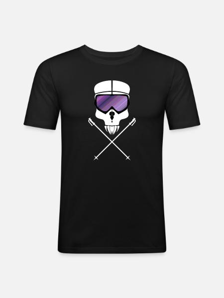 Ski Skull - Men's Slim Fit T-Shirt - black