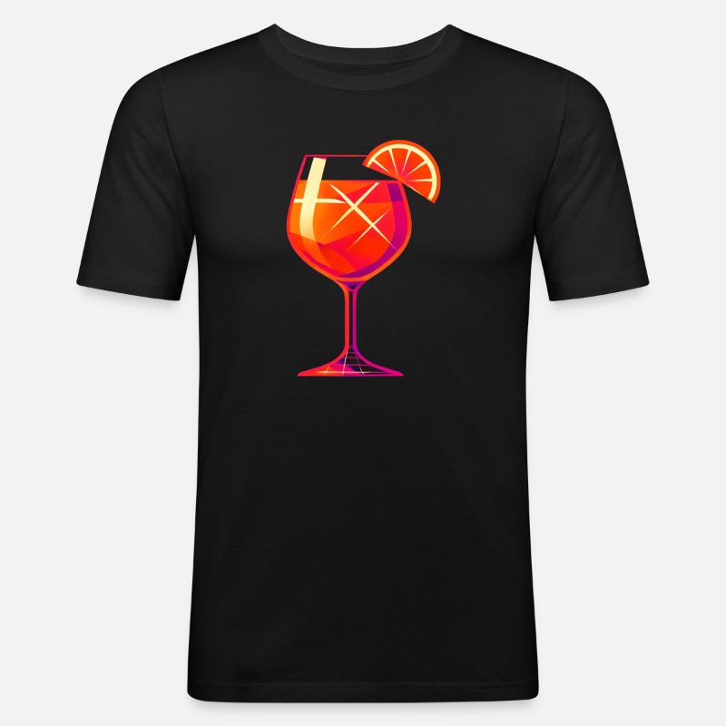 Party Spritz Glas Geschenkidee - Männer Slim Fit T-Shirt - Schwarz