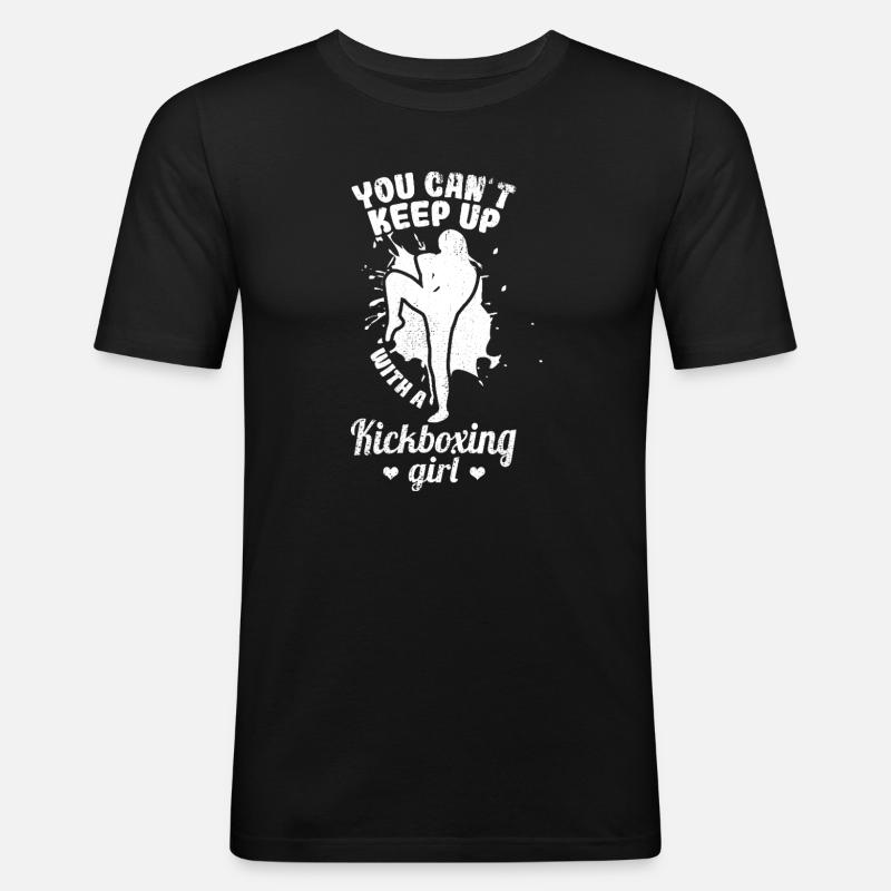 Kickboxen Mädchen - Männer Slim Fit T-Shirt - Schwarz