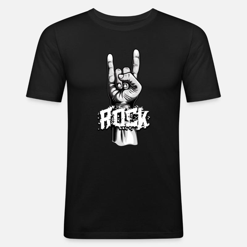 Rock it! - Männer Slim Fit T-Shirt - Schwarz