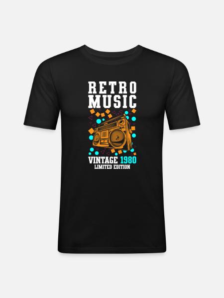 Music Cassette Legend - Men's Slim Fit T-Shirt - black