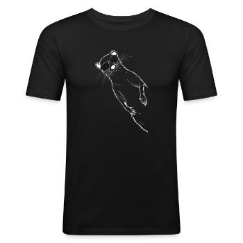 Cool ferret with sunglasses Cute ferret - Men's Slim Fit T-Shirt - black - Front - Nik (191cm)
