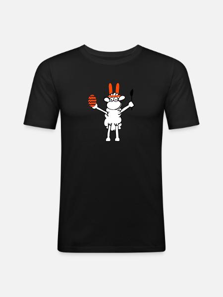 Osterschaf - Männer Slim Fit T-Shirt - Schwarz