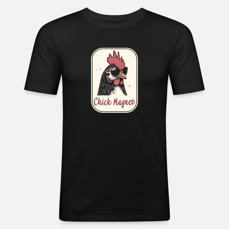 Chick Magnet - Männer Slim Fit T-Shirt - Schwarz
