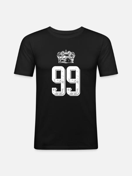 99 Number crown - Men's Slim Fit T-Shirt - black