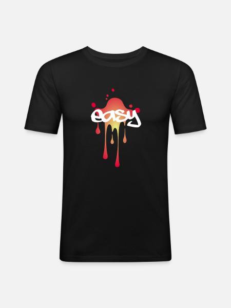 easy - Männer Slim Fit T-Shirt - Schwarz