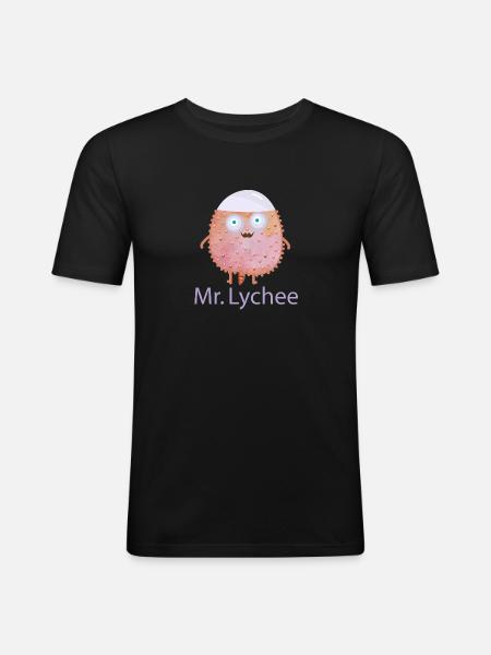 Mr. Lychee - Men's Slim Fit T-Shirt - black