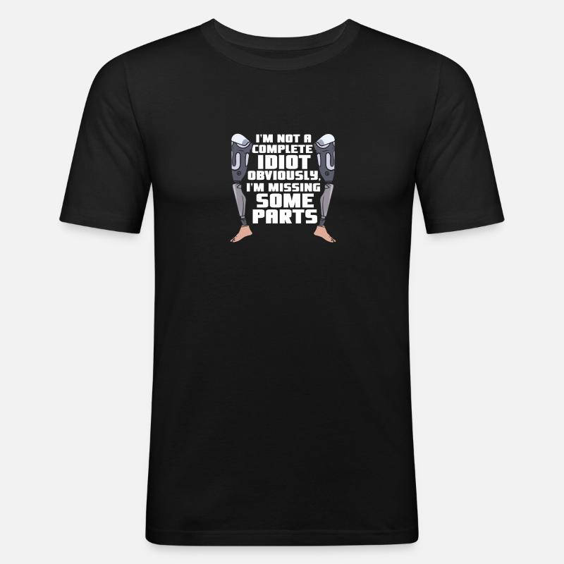 Missing Some Parts - Männer Slim Fit T-Shirt - Schwarz