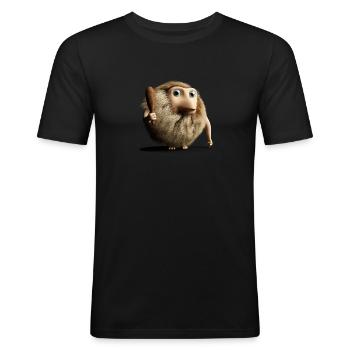 Neandertaler Neanderthaler Urmensch mit Keule - Männer Slim Fit T-Shirt - Schwarz - Vorne - Nik (191cm)