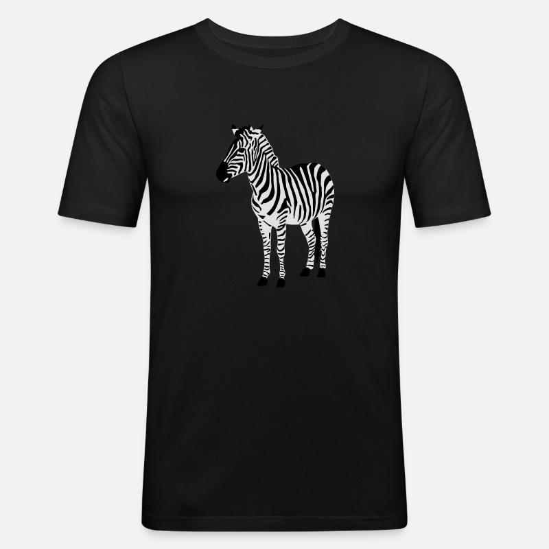 Zebra - Slim Fit T-shirt herr - svart